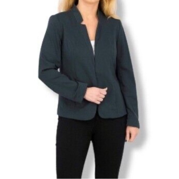 41 Hawthorn Froswick Ponte Collarless Blazer Jacket Pockets Navy Blue Size 1X - Picture 1 of 10